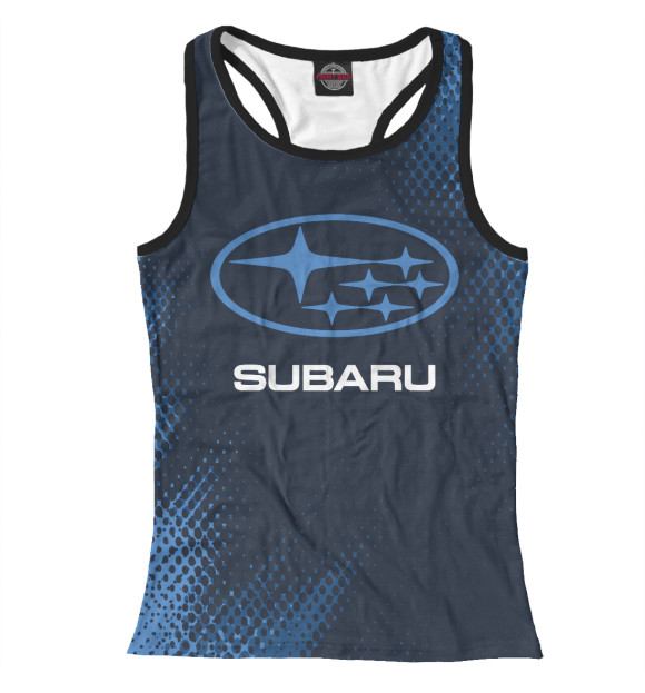 Женская майка-борцовка с изображением Subaru / Субару цвета Белый