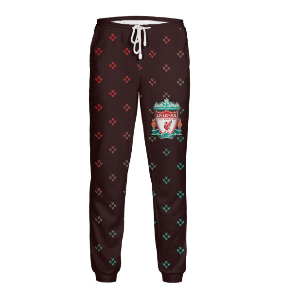 Мужские спортивные штаны с изображением Liverpool - Новый Год цвета Белый