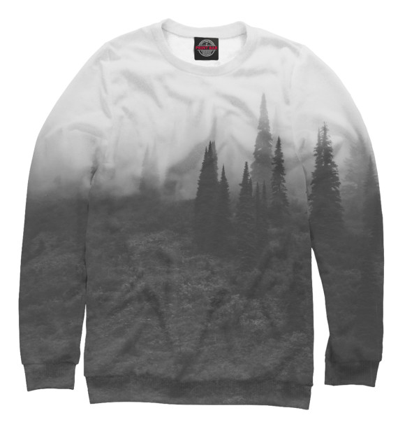 Свитшот для мальчиков с изображением Туманный лес цвета Белый