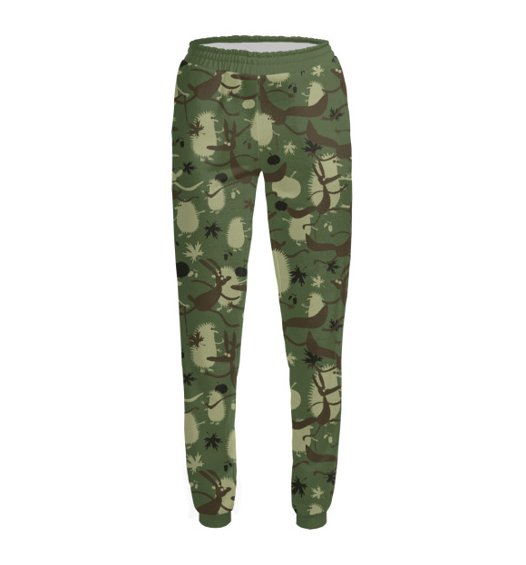 Женские спортивные штаны с изображением Лесные звери цвета Белый