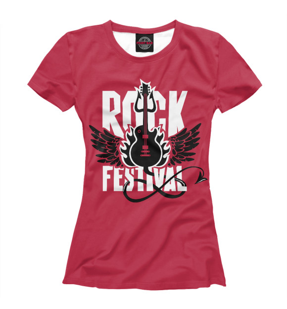 Футболка для девочек с изображением Rock Festival цвета Белый
