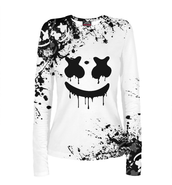 Женский лонгслив с изображением Marshmello цвета Белый