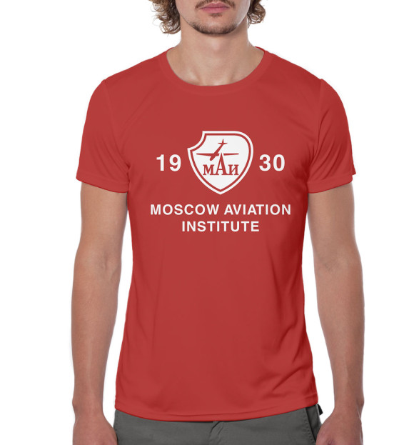 Мужская футболка с изображением Moscow Aviation Institute цвета Белый