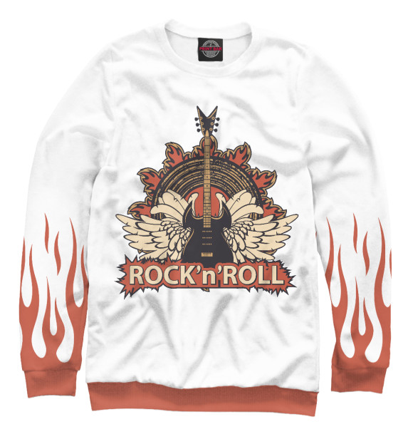 Свитшот для мальчиков с изображением Rock'n'roll цвета Белый