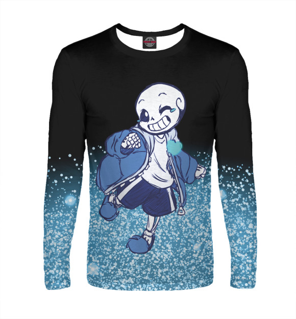 Мужской лонгслив с изображением Undertale Sans цвета Белый