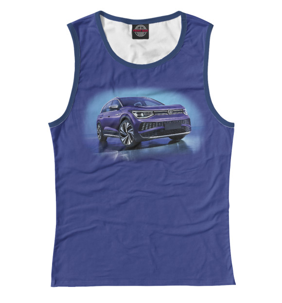 Майка для девочки с притом Volkswagen цвета Белый Майка для девочки с изображением Volkswagen цвета Белый