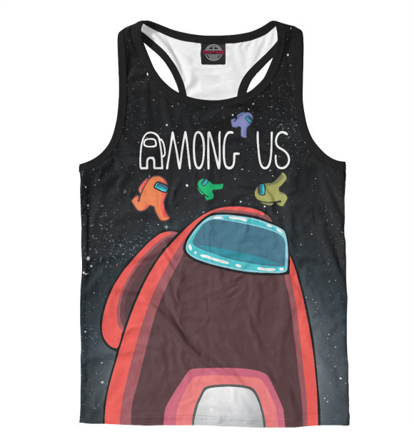 Мужская майка-борцовка с изображением Among Us цвета Белый