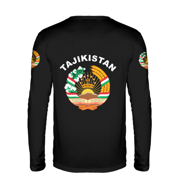 Мужской лонгслив с изображением Tajikistan цвета Белый