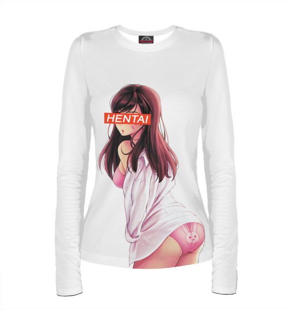 Женский лонгслив с изображением Hentai цвета Белый