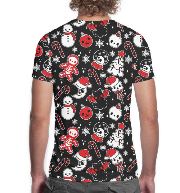 Мужская футболка с изображением Creepy New Year цвета Белый