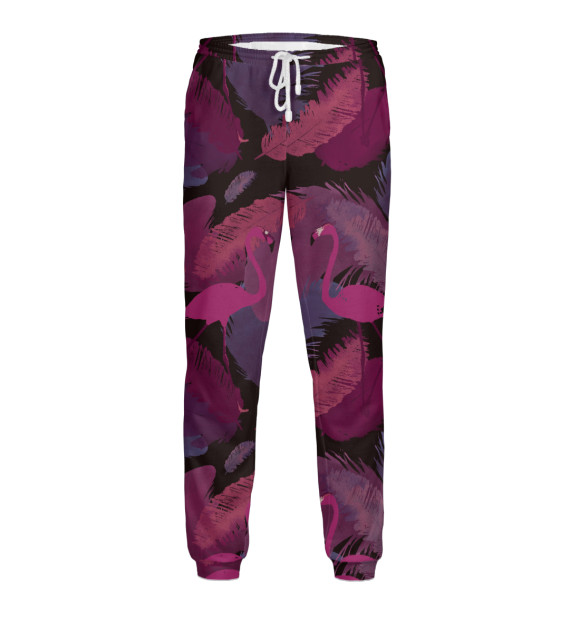Мужские спортивные штаны с изображением Фламинго цвета Белый