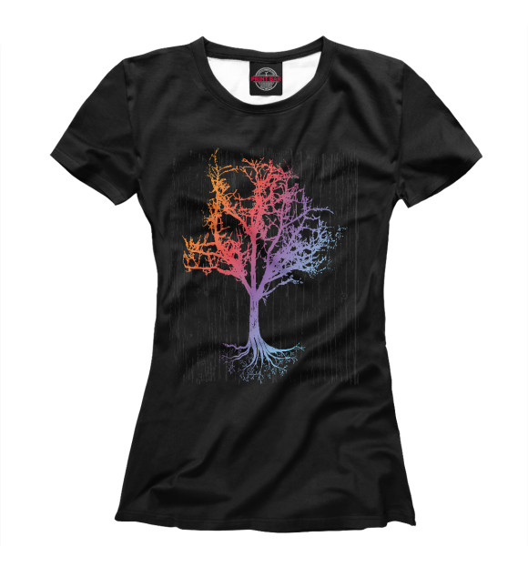 Женская футболка с изображением Зачарованное дерево цвета Белый