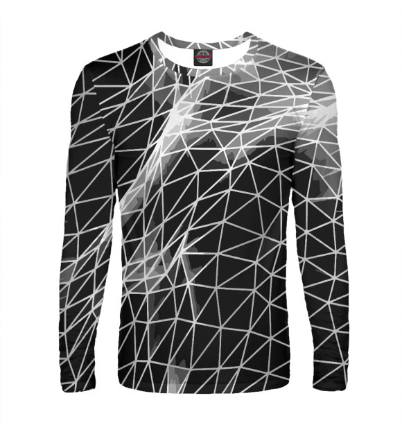 Мужской лонгслив с изображением 3D pattern цвета Белый