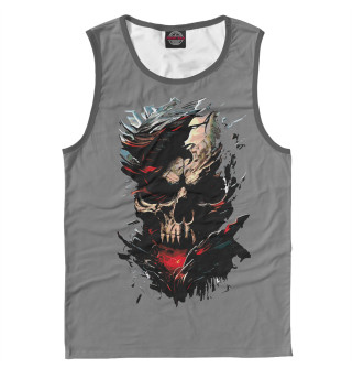 Skull on gray background