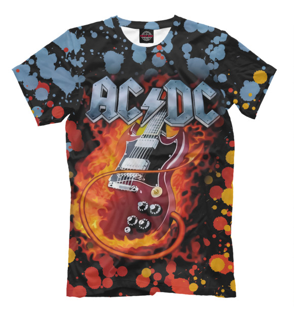 Мужская футболка с изображением AC/DC цвета Белый