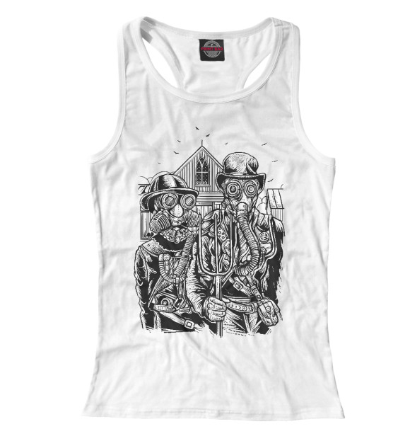 Женская майка-борцовка с изображением American Steampunk цвета Белый