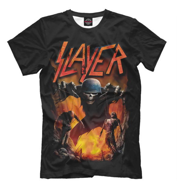 Мужская футболка с изображением Slayer цвета Белый