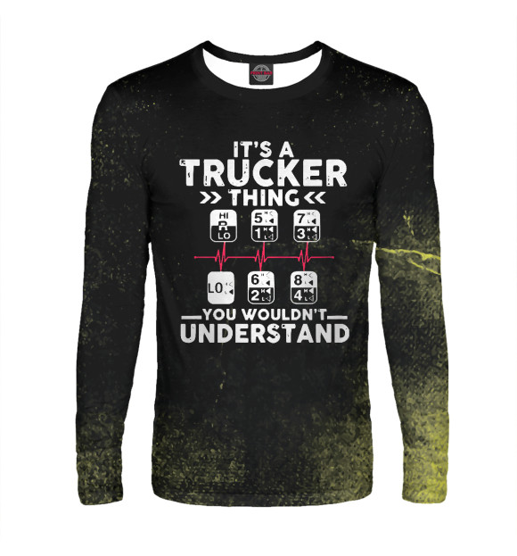 Мужской лонгслив с изображением Its A Trucker It's a trucke цвета Белый