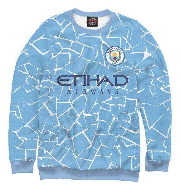 Свитшот для девочек с изображением Man City цвета Белый