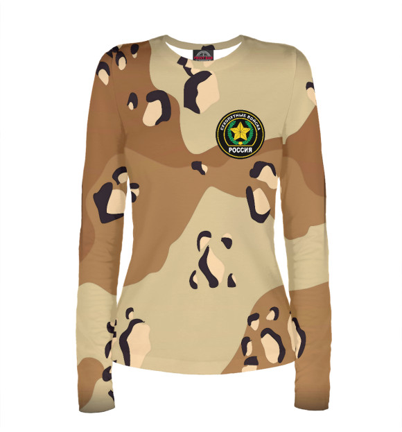 Женский лонгслив с изображением Сухопутные войска цвета Белый