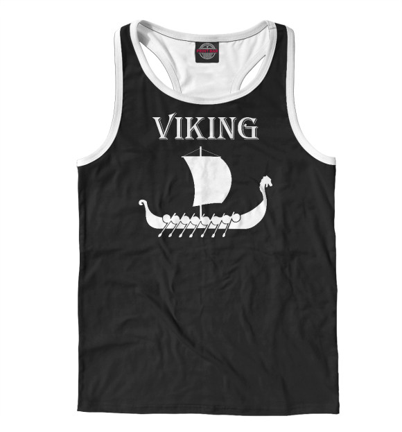Мужская майка-борцовка с изображением Viking цвета Белый