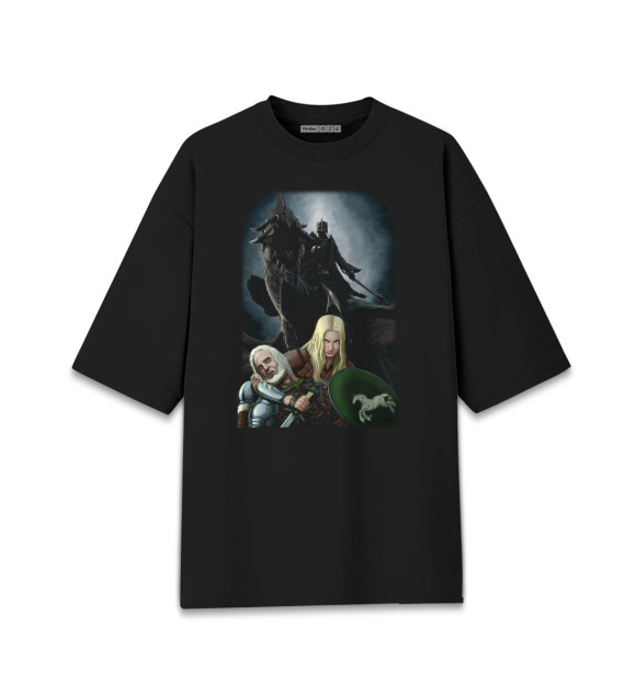 Мужская футболка оверсайз с изображением Назгул догнал цвета Черный