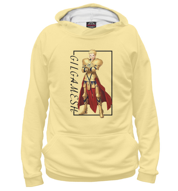 Женское худи с изображением Gilgamesh Fate цвета Белый