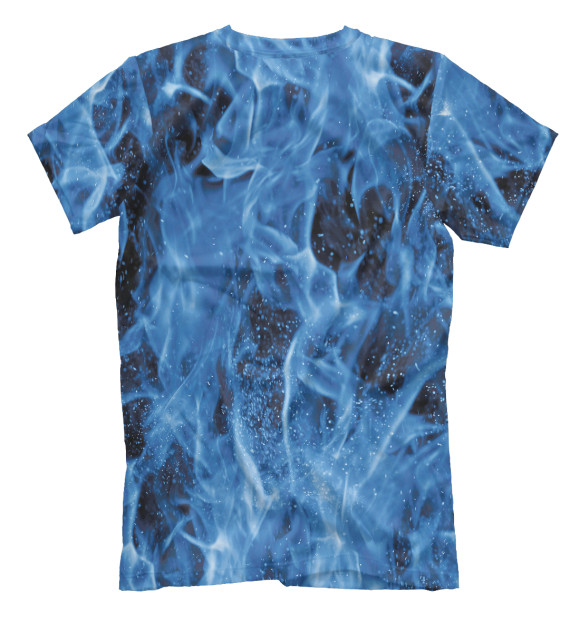 Мужская футболка с изображением Дракон в синем пламени цвета Белый