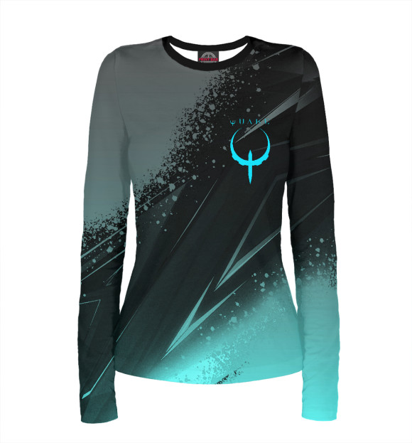 Женский лонгслив с изображением Quake Stripes цвета Белый