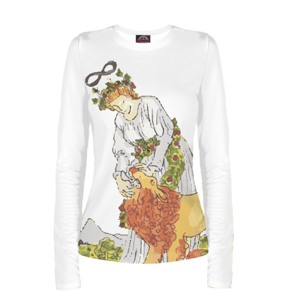 Женский лонгслив с изображением Таро Уэйта - Сила цвета Белый