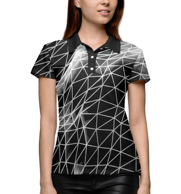 Женское поло с изображением 3D pattern цвета Белый