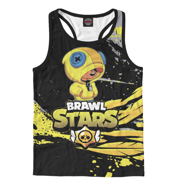 Мужская майка-борцовка с изображением Brawl Stars цвета Белый