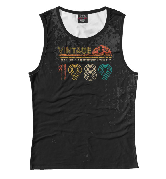Женская майка с изображением Vintage 1989 цвета Белый