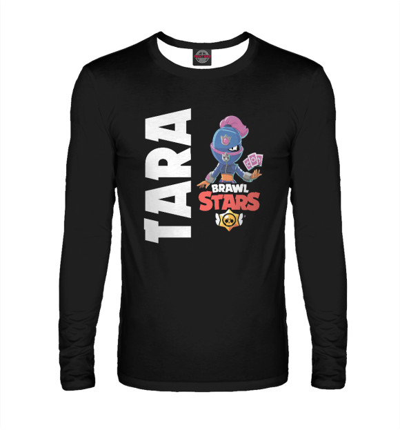 Мужской лонгслив с притом Brawl Stars TARA цвета Белый Мужской лонгслив с изображением Brawl Stars TARA цвета Белый