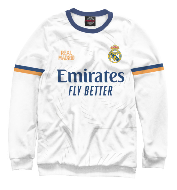 Свитшот для девочек с изображением Real Madrid 2022 цвета Белый