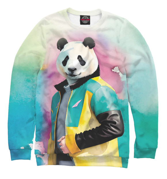 Свитшот для мальчиков с изображением Чувак-панда в модной куртке цвета Белый