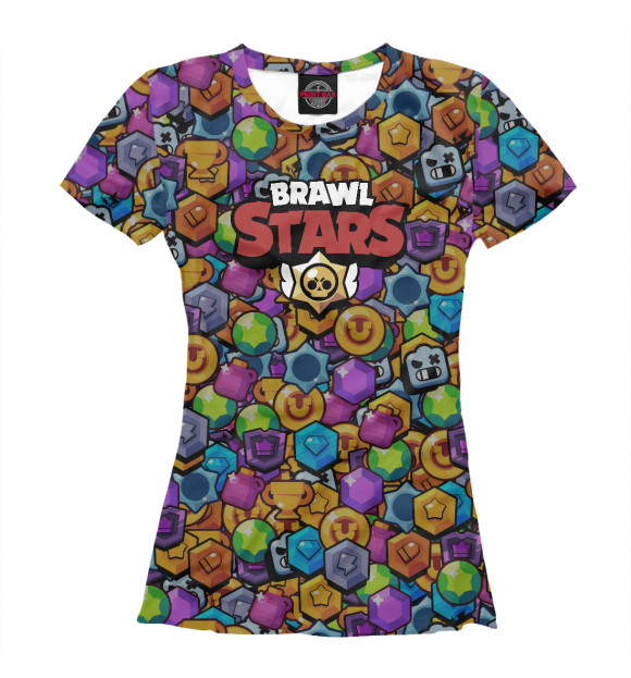 Футболка для девочек с изображением Brawl Stars цвета Белый