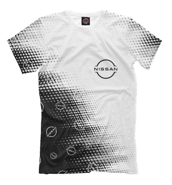 Мужская футболка с изображением Nissan / Ниссан цвета Белый