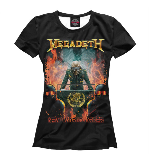 Женская футболка с изображением Megadeth цвета Белый