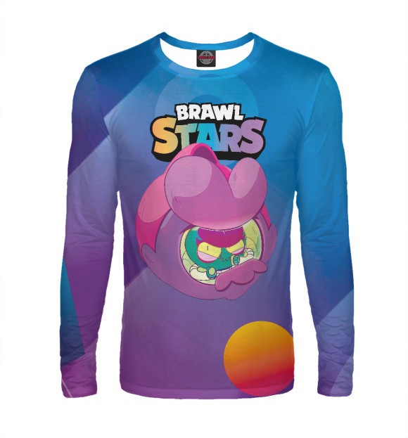 Мужской лонгслив с притом BrawlStars Ева Eve цвета Белый Мужской лонгслив с изображением BrawlStars Ева Eve цвета Белый