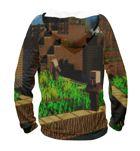 Женское худи с изображением Minecraft цвета Белый