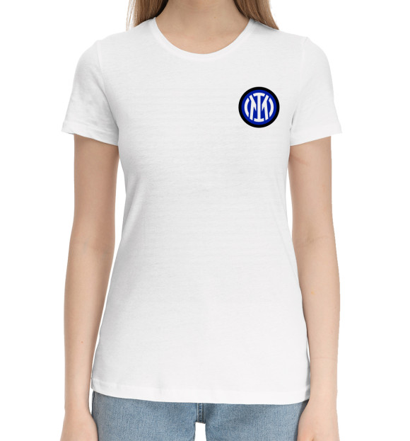 Женская хлопковая футболка с изображением Inter цвета Белый
