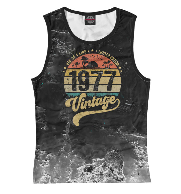 Женская майка с изображением Retro Vintage 1977 цвета Белый