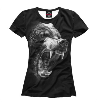 Женская футболка Медведь в гневе