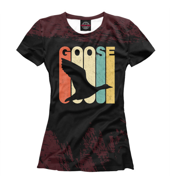 Футболка для девочек с изображением Vintage Retro Style Goose цвета Белый