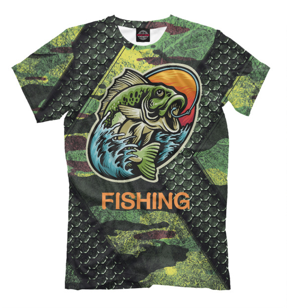 Футболка для мальчиков с изображением Fishing цвета Белый