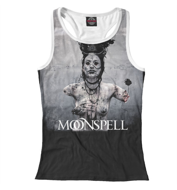 Женская майка-борцовка с изображением Moonspell цвета Белый