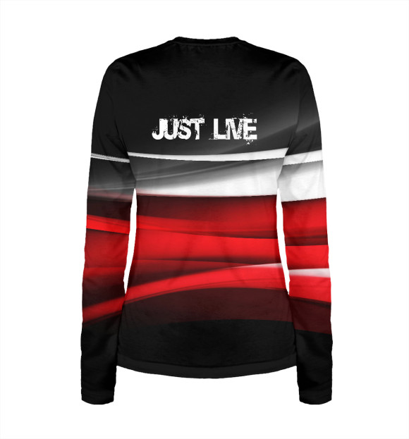 Женский лонгслив с притом Just live - спорт handeyewo цвета Белый Женский лонгслив с изображением Just live - спорт handeyewo цвета Белый