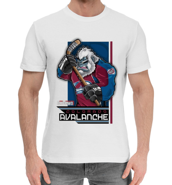 Мужская хлопковая футболка с изображением Colorado Avalanche цвета Белый