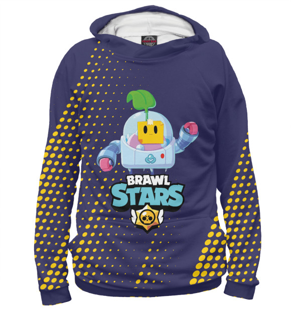 Мужское худи с изображением Brawl Stars Sprout цвета Белый